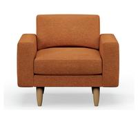 Hutch Fabric Block Arm Armchair - Rust