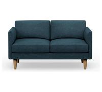 Hutch Fabric Curve Arm 2 Seater Sofa - Aegean Blue