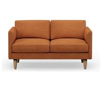 Hutch Fabric Curve Arm 2 Seater Sofa - Rust