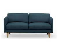 Hutch Fabric Curve Arm 3 Seater Sofa - Aegean Blue