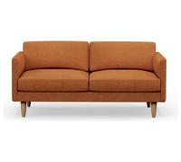 Hutch Fabric Curve Arm 3 Seater Sofa - Rust
