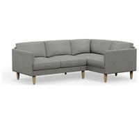 Hutch Fabric Curve Arm 4 Seater Corner Sofa - Dove Grey