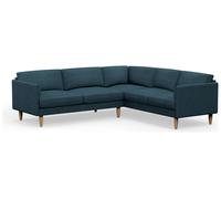 Hutch Fabric Curve Arm 6 Seater Corner Sofa - Aegean Blue