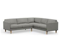 Hutch Fabric Curve Arm 6 Seater Corner Sofa - Dove Grey