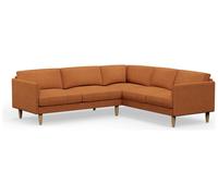 Hutch Fabric Curve Arm 6 Seater Corner Sofa - Rust