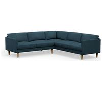 Hutch Fabric Curve Arm 7 Seater Corner Sofa - Aegean Blue