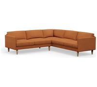 Hutch Fabric Curve Arm 7 Seater Corner Sofa - Rust