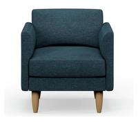 Hutch Fabric Curve Arm Armchair - Aegean Blue