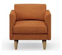 Hutch Fabric Curve Arm Armchair - Rust