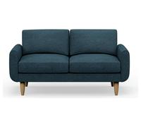 Hutch Fabric Round Arm 2 Seater Sofa - Aegean Blue