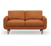 Hutch Fabric Round Arm 2 Seater Sofa - Rust