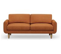Hutch Fabric Round Arm 3 Seater Sofa - Rust