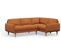 Hutch Fabric Round Arm 4 Seater Corner Sofa - Rust