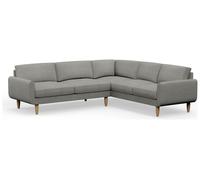Hutch Fabric Round Arm 6 Seater Corner Sofa - Dove Grey
