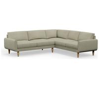 Hutch Fabric Round Arm 6 Seater Corner Sofa - Oat