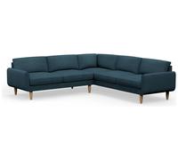 Hutch Fabric Round Arm 7 Seater Corner Sofa - Aegean Blue