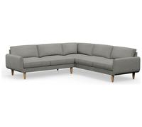 Hutch Fabric Round Arm 7 Seater Corner Sofa - Dove Grey