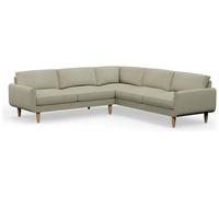 Hutch Fabric Round Arm 7 Seater Corner Sofa - Oat