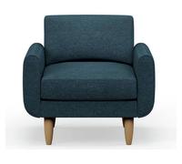 Hutch Fabric Round Arm Armchair - Aegean Blue
