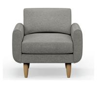 Hutch Fabric Round Arm Armchair - Dove Grey