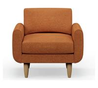 Hutch Fabric Round Arm Armchair - Rust