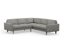 Hutch Plus Fabric Block Arm 5 Seater Corner Sofa - Dove Grey