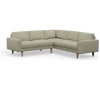 Hutch Plus Fabric Block Arm 5 Seater Corner Sofa - Oat