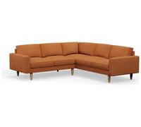 Hutch Plus Fabric Block Arm 5 Seater Corner Sofa - Rust