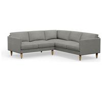 Hutch Plus Fabric Curve Arm 5 Seater Corner Sofa - Dove Grey