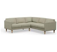 Hutch Plus Fabric Curve Arm 5 Seater Corner Sofa - Oat