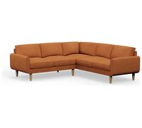 Hutch Plus Fabric Round Arm 5 Seater Corner Sofa - Rust
