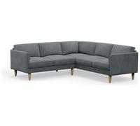 Hutch Plus Velvet Curve Arm 5 Seater Corner Sofa- Slate Grey