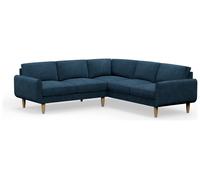 Hutch Plus Velvet Round Arm 5 Seater Corner Sofa - Ink Blue