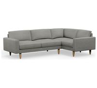 Hutch Slim Fabric Block Arm 5 Seater Corner Sofa - Dove Grey