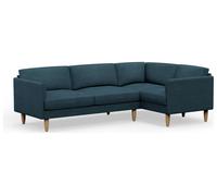 Hutch Slim Fabric Curve Arm 5 Seater Corner Sofa-Aegean Blue