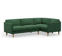 Hutch Slim Velvet Curve Arm 5 Seater Corner Sofa- Sage Green