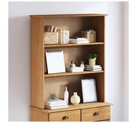 Hutch Solid Pine Brown 91x30x104 cm Modern Storage Shelves for Living Room Unit