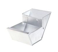 Hutch Trough Feeder Drinker Pet Bowl Rack for Farming Animals Ceramic Bowl 30 cm (Silver, One Size)