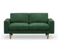 Hutch Velvet Block Arm 2 Seater Sofa - Sage Green