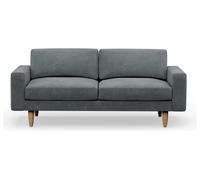 Hutch Velvet Block Arm 3 Seater Sofa - Slate Grey