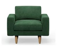 Hutch Velvet Block Arm Armchair - Sage Green