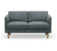 Hutch Velvet Curve Arm 2 Seater Sofa - Slate Grey