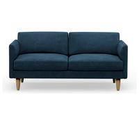 Hutch Velvet Curve Arm 3 Seater Sofa - Ink Blue