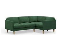 Hutch Velvet Curve Arm 4 Seater Corner Sofa - Sage Green