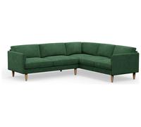 Hutch Velvet Curve Arm 6 Seater Corner Sofa - Sage Green