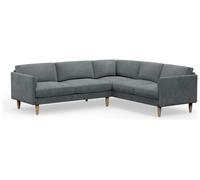 Hutch Velvet Curve Arm 6 Seater Corner Sofa - Slate Grey