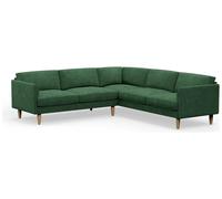 Hutch Velvet Curve Arm 7 Seater Corner Sofa - Sage Green
