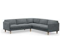 Hutch Velvet Curve Arm 7 Seater Corner Sofa - Slate Grey