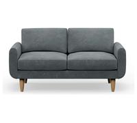 Hutch Velvet Round Arm 2 Seater Sofa - Slate Grey