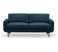 Hutch Velvet Round Arm 3 Seater Sofa - Ink Blue